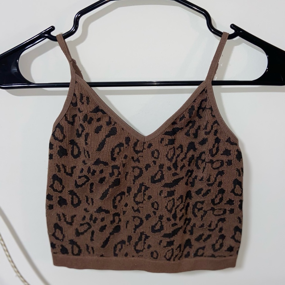 Bozzolo cheetah print crop tank top
